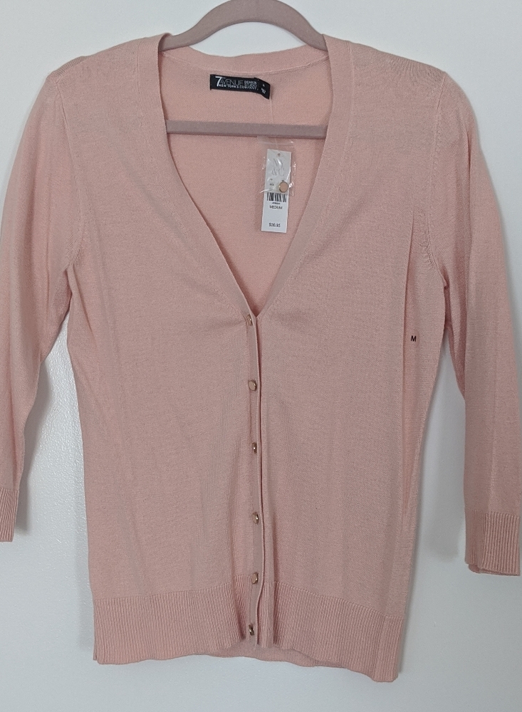 NWT - NY & Co. Women's Light Pink Button Cardigan